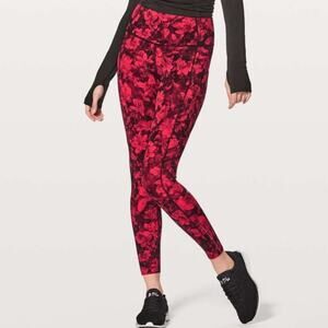 Lululemon Fast & Free 7/8 Tight II Carmine True Red Black